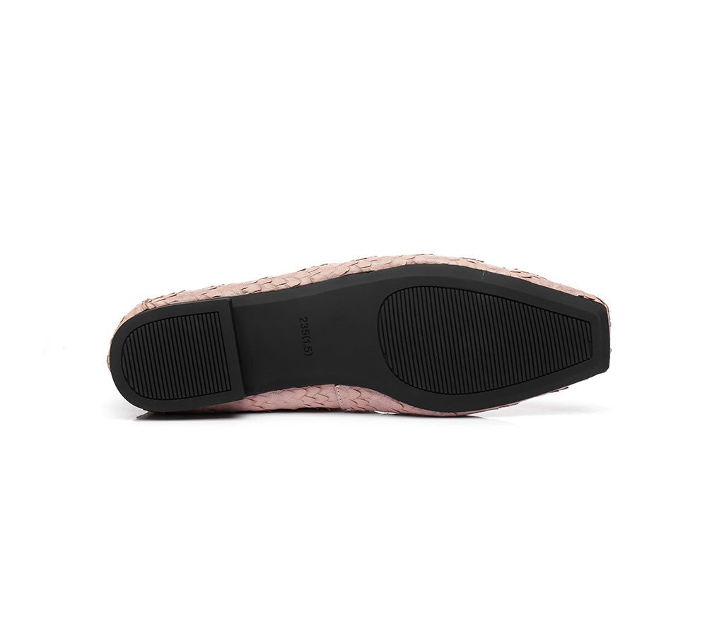 TARRAMARRA® Square Toe Leather Ballet Flat Women Serena - Flats - Pink - AU Ladies 4 / AU Men 2 / EU 35 - Uggoutlet