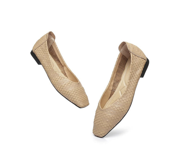 TARRAMARRA® Square Toe Leather Ballet Flat Women Serena - Flats - Yellow - AU Ladies 4 / AU Men 2 / EU 35 - Uggoutlet