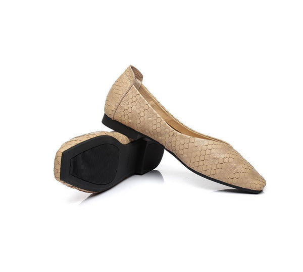 TARRAMARRA® Square Toe Leather Ballet Flat Women Serena - Flats - Yellow - AU Ladies 4 / AU Men 2 / EU 35 - Uggoutlet
