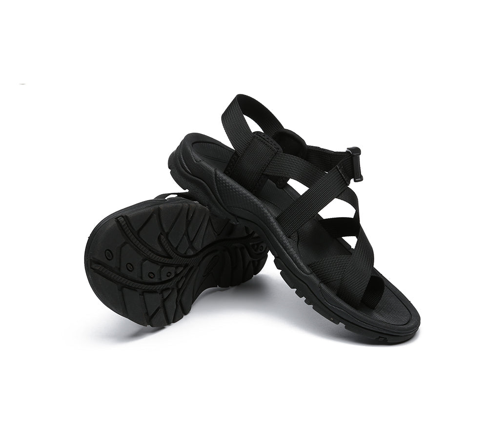TARRAMARRA® Strappy Flat Black Sandals Women Lucianna With Toe Loop - Sandals - Black - AU Ladies 4 / AU Men 2 / EU 35 - Uggoutlet