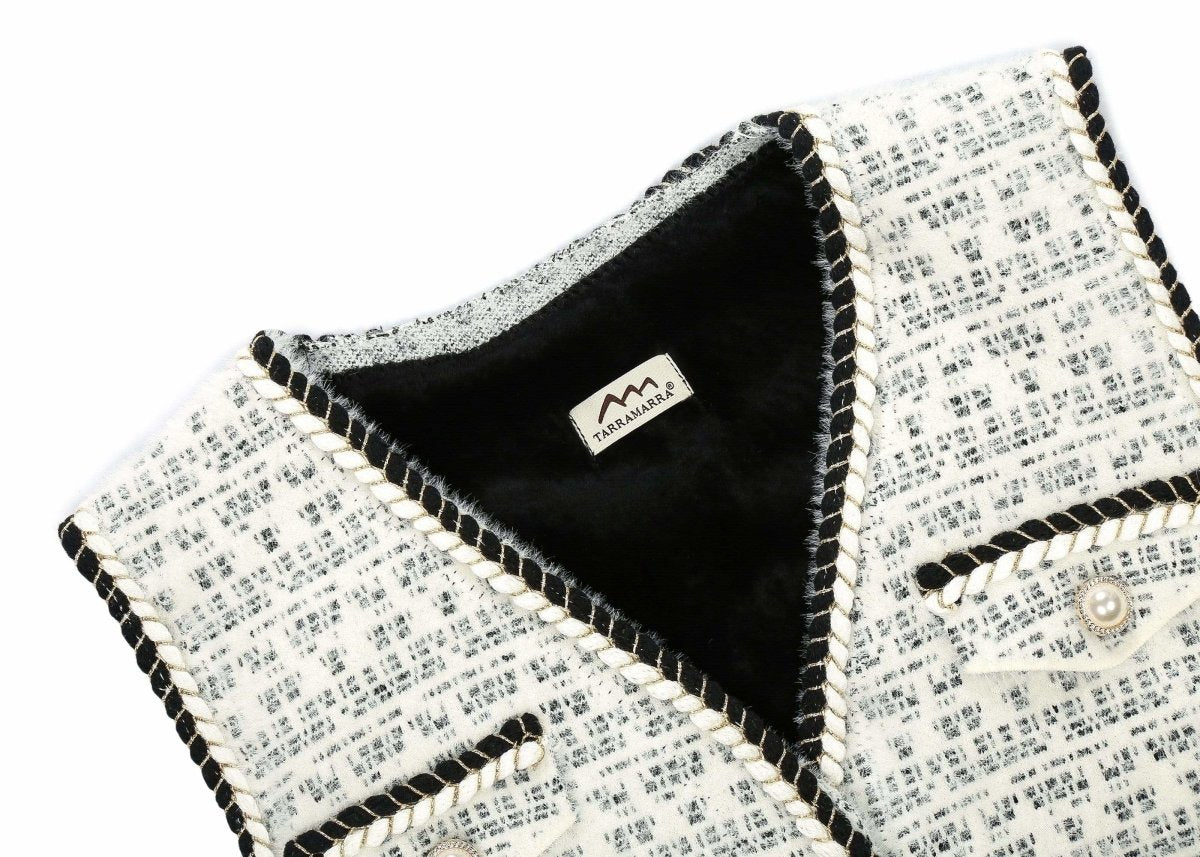 TARRAMARRA® Women Tweed Vest Pearl Twist Knitted Vest - Apparel - White - FREE - Uggoutlet
