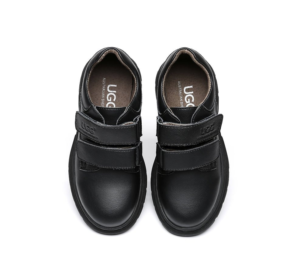 UGG Australian Shepherd® Ava Kids Leather Black School Shoes - School Shoes - Black - AU Kids 25 / EU 25 - Uggoutlet
