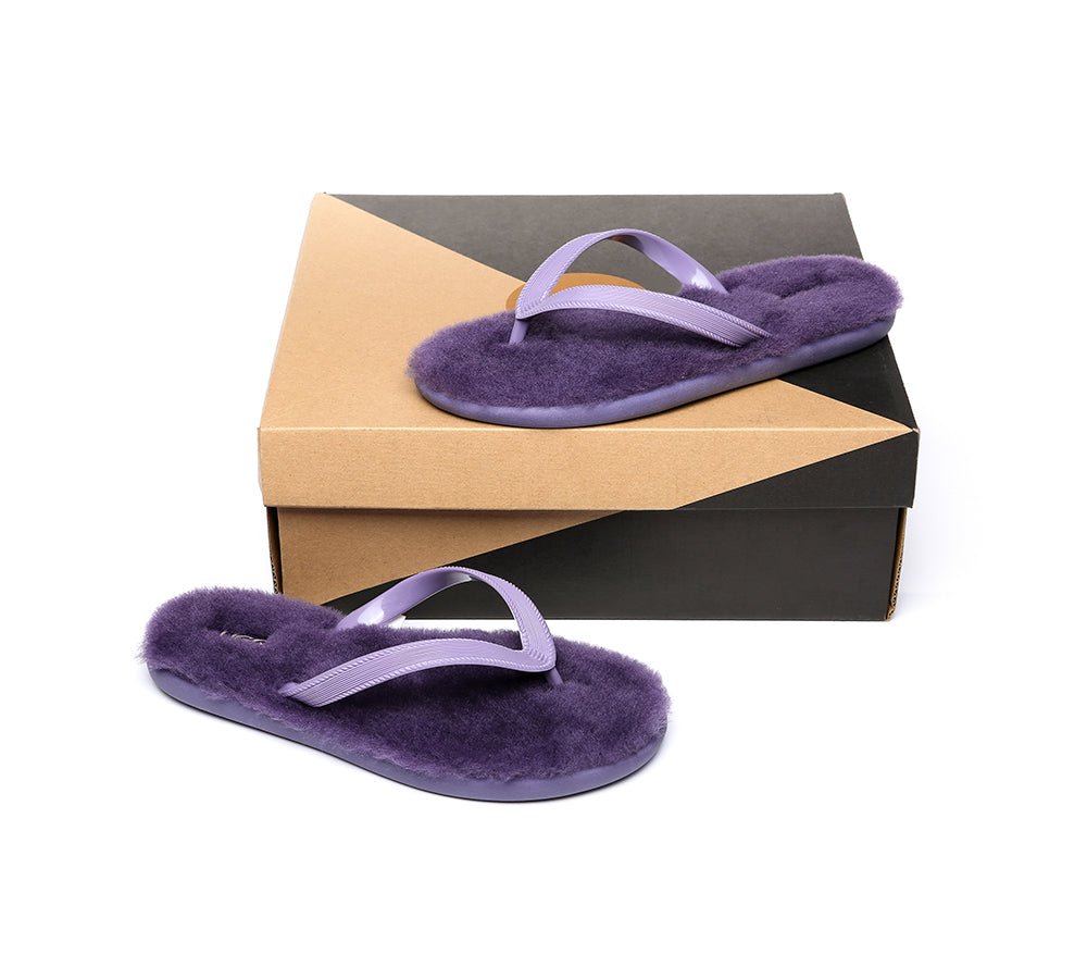 UGG Australian Shepherd® Fluffy Thong Sigma - Sandals - Grey - AU Ladies 5/6 / AU Men 3/4 / EU 36/37 - Uggoutlet