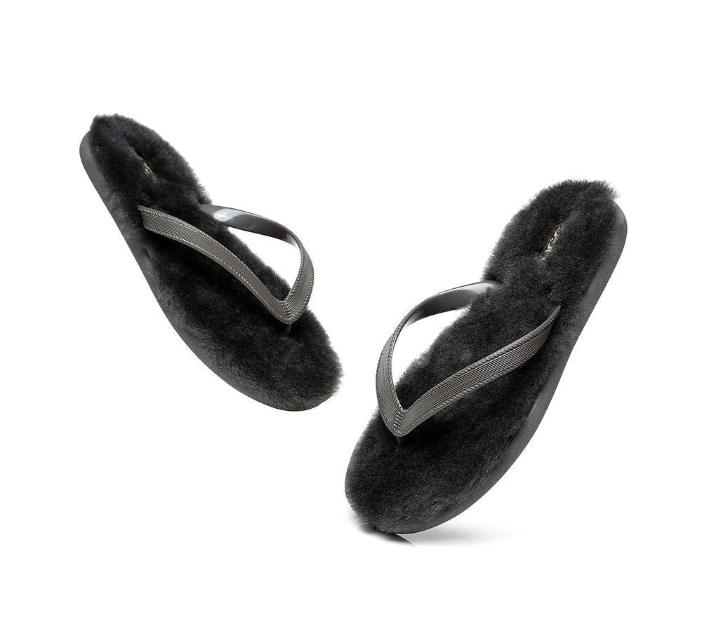 UGG Australian Shepherd® Fluffy Thong Sigma - Sandals - Grey - AU Ladies 5/6 / AU Men 3/4 / EU 36/37 - Uggoutlet