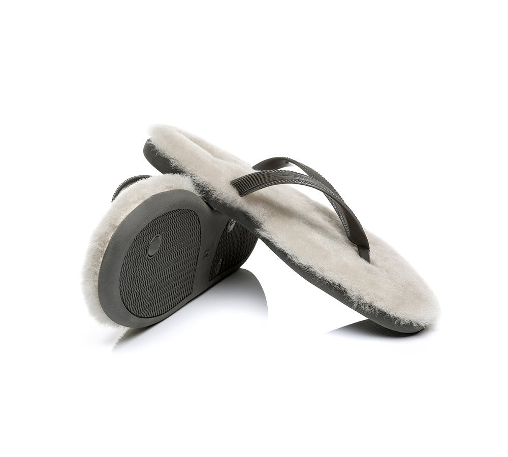 UGG Australian Shepherd® Fluffy Thong Sigma - Sandals - Grey - AU Ladies 5/6 / AU Men 3/4 / EU 36/37 - Uggoutlet