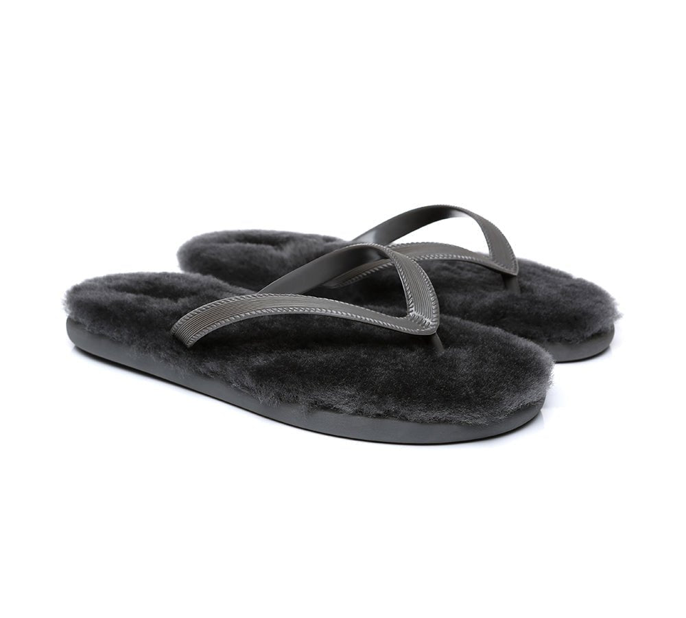 UGG Australian Shepherd® Fluffy Thong Sigma - Sandals - Grey - AU Ladies 5/6 / AU Men 3/4 / EU 36/37 - Uggoutlet