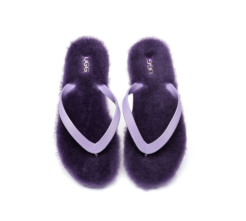 UGG Australian Shepherd® Fluffy Thong Sigma - Sandals - Grey - AU Ladies 5/6 / AU Men 3/4 / EU 36/37 - Uggoutlet