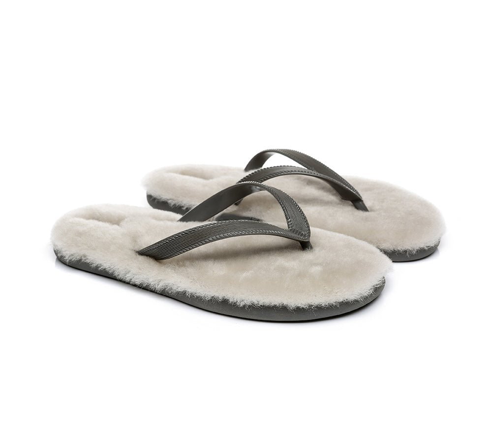 UGG Australian Shepherd® Fluffy Thong Sigma - Sandals - Grey - AU Ladies 5/6 / AU Men 3/4 / EU 36/37 - Uggoutlet