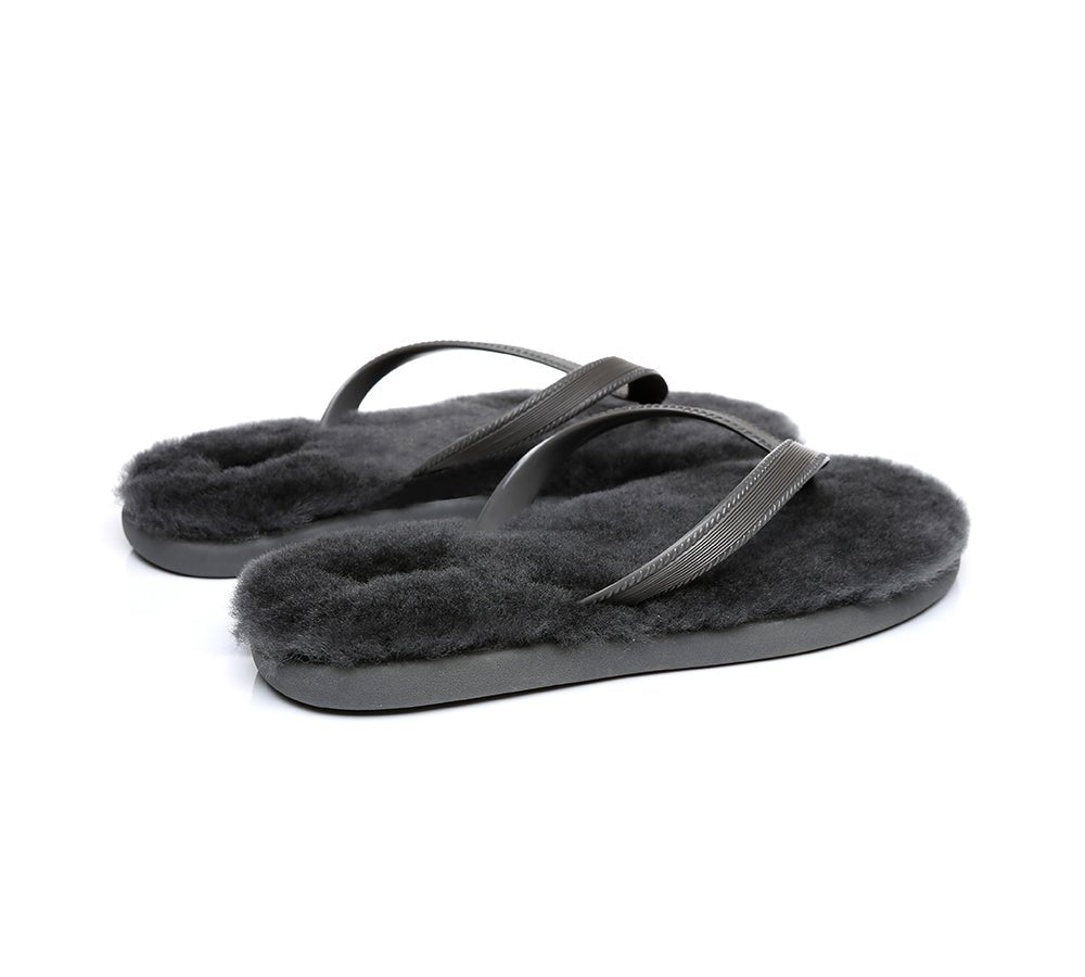 UGG Australian Shepherd® Fluffy Thong Sigma - Sandals - Grey - AU Ladies 5/6 / AU Men 3/4 / EU 36/37 - Uggoutlet