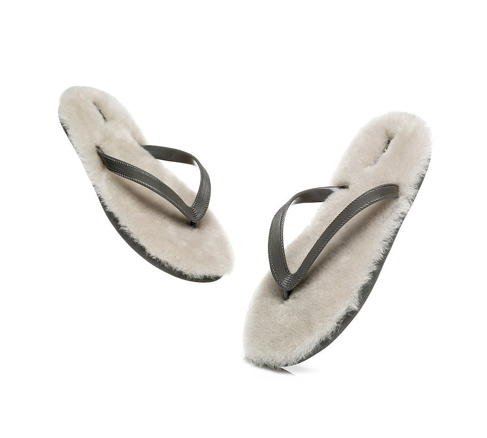 UGG Australian Shepherd® Fluffy Thong Sigma - Sandals - Grey - AU Ladies 5/6 / AU Men 3/4 / EU 36/37 - Uggoutlet