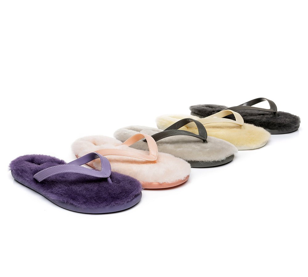 UGG Australian Shepherd® Fluffy Thong Sigma - Sandals - Grey - AU Ladies 5/6 / AU Men 3/4 / EU 36/37 - Uggoutlet
