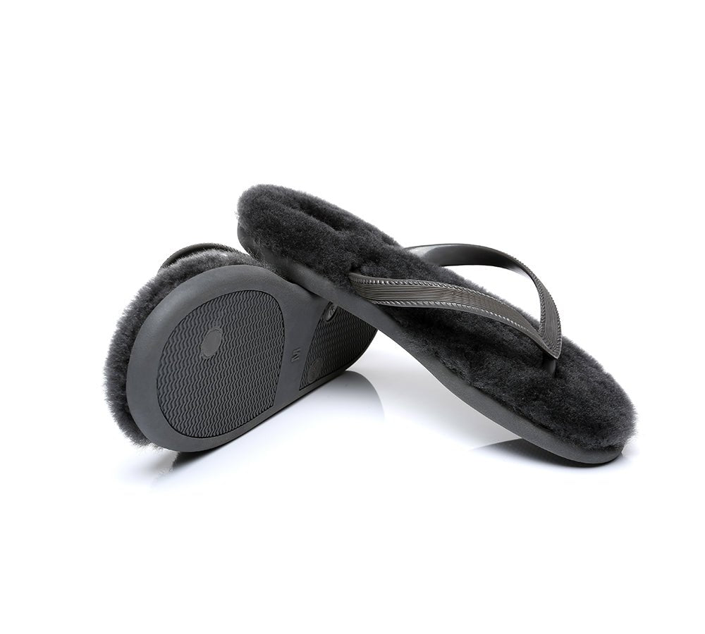 UGG Australian Shepherd® Fluffy Thong Sigma - Sandals - Grey - AU Ladies 5/6 / AU Men 3/4 / EU 36/37 - Uggoutlet