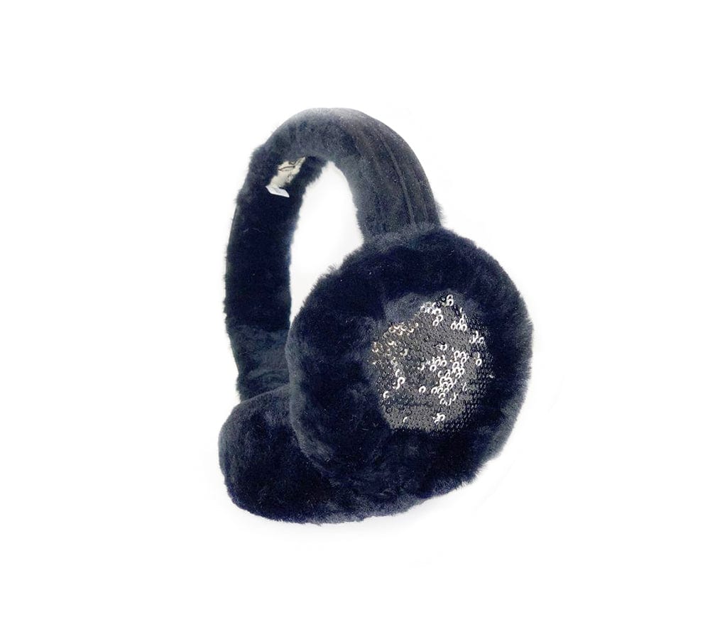 UGG Australian Shepherd® Merino Wool Women Fashion Winter Earmuffs - Eramuff - Black - Uggoutlet