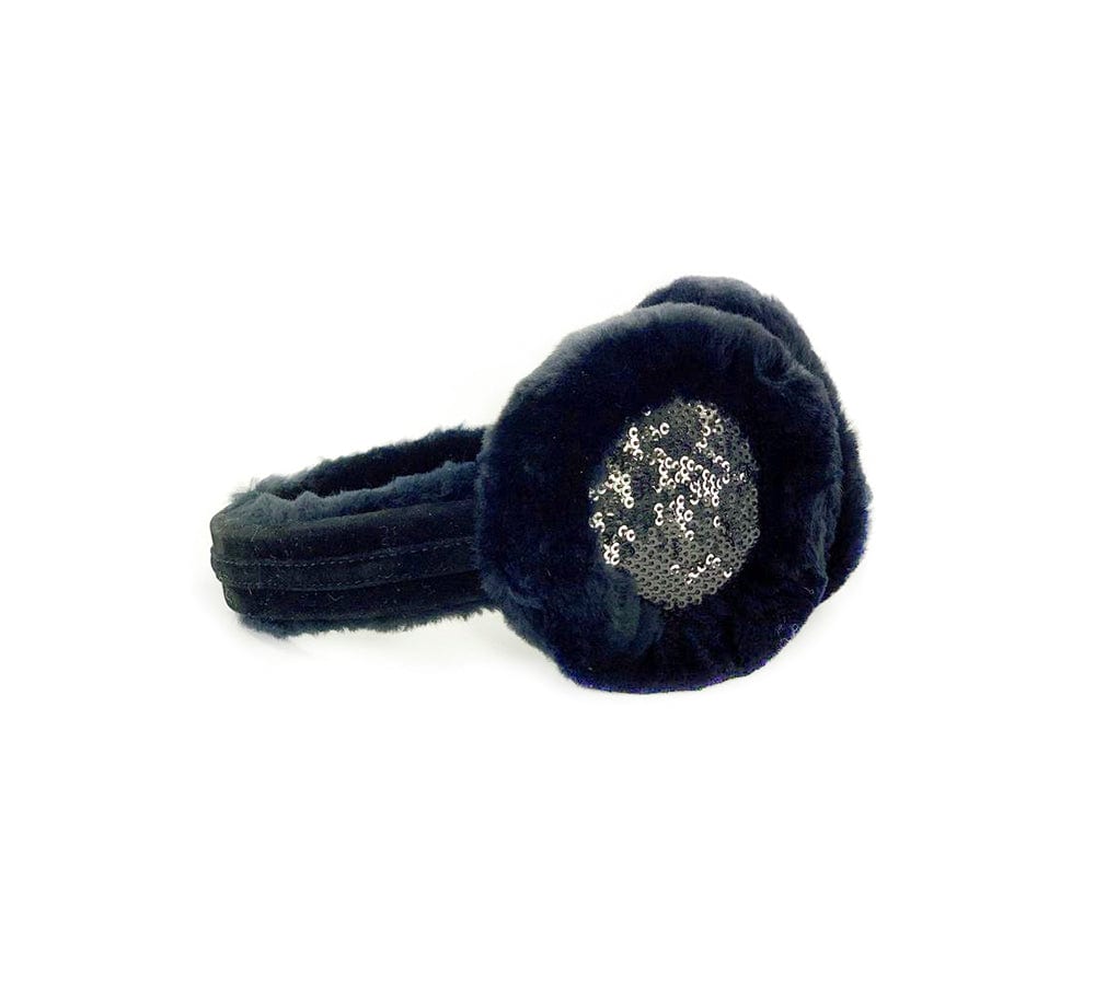 UGG Australian Shepherd® Merino Wool Women Fashion Winter Earmuffs - Eramuff - Black - Uggoutlet