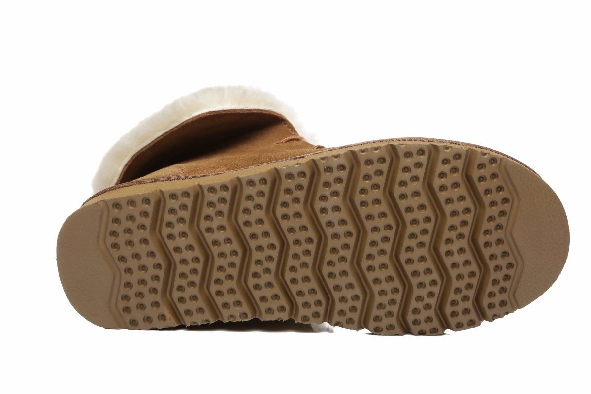 UGG Australian Shepherd® Women Mini Alaina Casual Ankle Boots With Wool Collar - UGG Boots - Chestnut - AU Ladies 4 / AU Men 2 / EU 35 - Uggoutlet