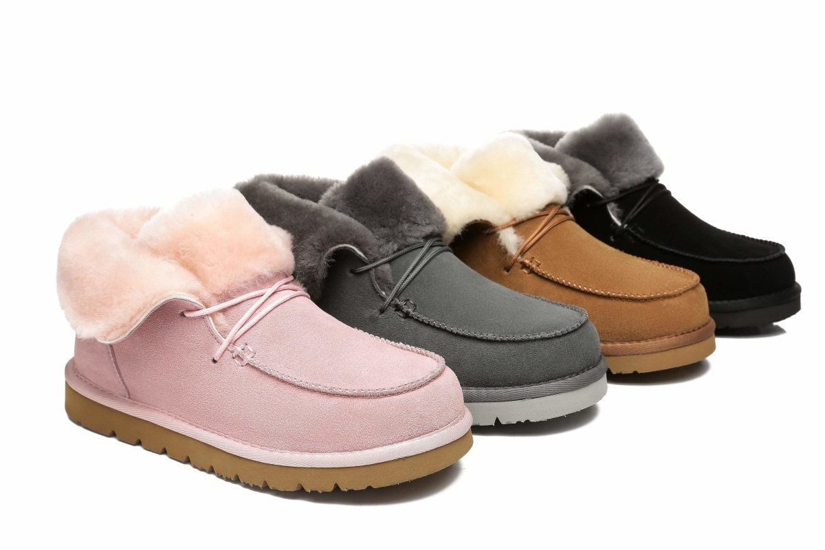 UGG Australian Shepherd® Women Mini Alaina Casual Ankle Boots With Wool Collar - UGG Boots - Chestnut - AU Ladies 4 / AU Men 2 / EU 35 - Uggoutlet