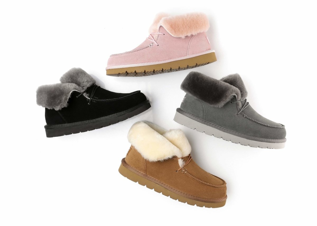 UGG Australian Shepherd® Women Mini Alaina Casual Ankle Boots With Wool Collar - UGG Boots - Chestnut - AU Ladies 4 / AU Men 2 / EU 35 - Uggoutlet