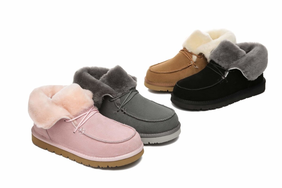 UGG Australian Shepherd® Women Mini Alaina Casual Ankle Boots With Wool Collar - UGG Boots - Chestnut - AU Ladies 4 / AU Men 2 / EU 35 - Uggoutlet