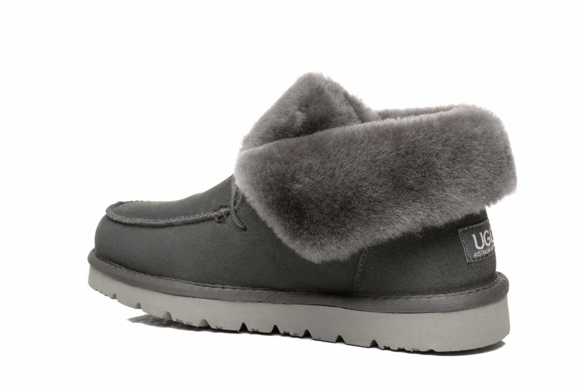 UGG Australian Shepherd® Women Mini Alaina Casual Ankle Boots With Wool Collar - UGG Boots - Grey - AU Ladies 4 / AU Men 2 / EU 35 - Uggoutlet