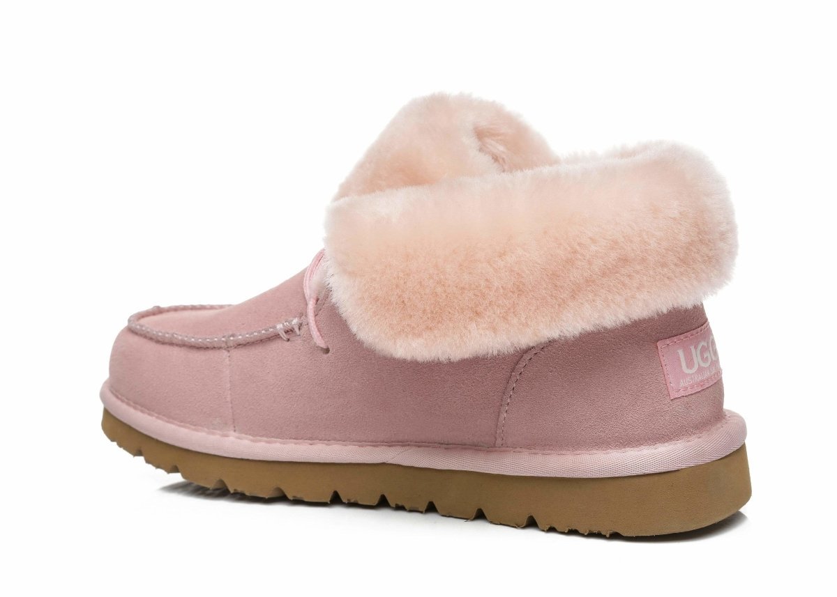 UGG Australian Shepherd® Women Mini Alaina Casual Ankle Boots With Wool Collar - UGG Boots - Pink - AU Ladies 4 / AU Men 2 / EU 35 - Uggoutlet