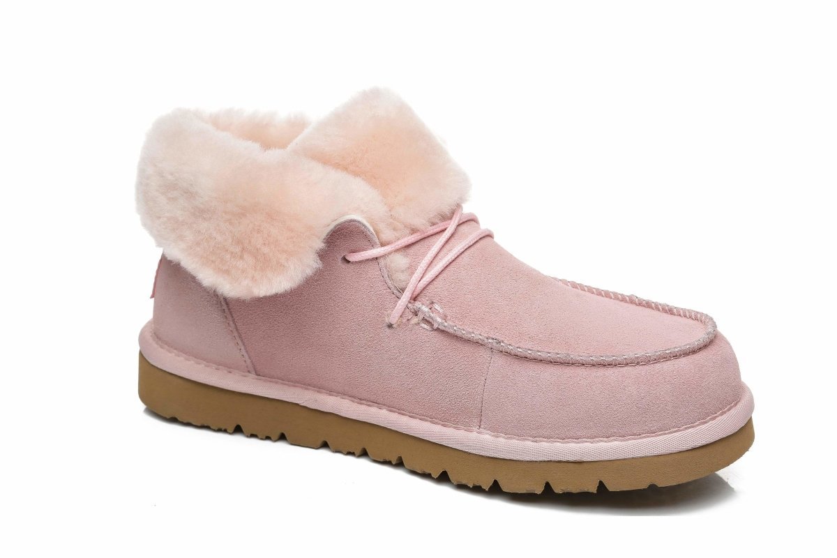 UGG Australian Shepherd® Women Mini Alaina Casual Ankle Boots With Wool Collar - UGG Boots - Pink - AU Ladies 4 / AU Men 2 / EU 35 - Uggoutlet