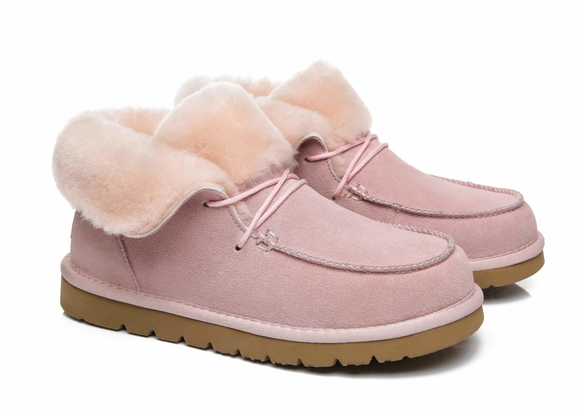 UGG Australian Shepherd® Women Mini Alaina Casual Ankle Boots With Wool Collar - UGG Boots - Pink - AU Ladies 4 / AU Men 2 / EU 35 - Uggoutlet