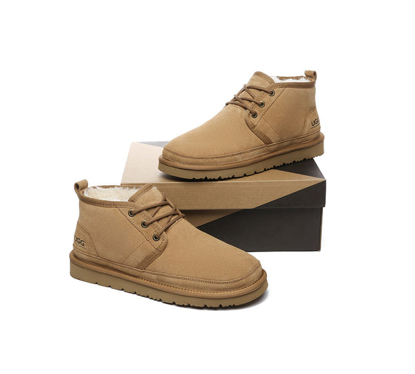 UGG Boots - Australian Shepherd® UGG Boots Men Sheepskin Wool Ankle Lace Up Casual Leonard