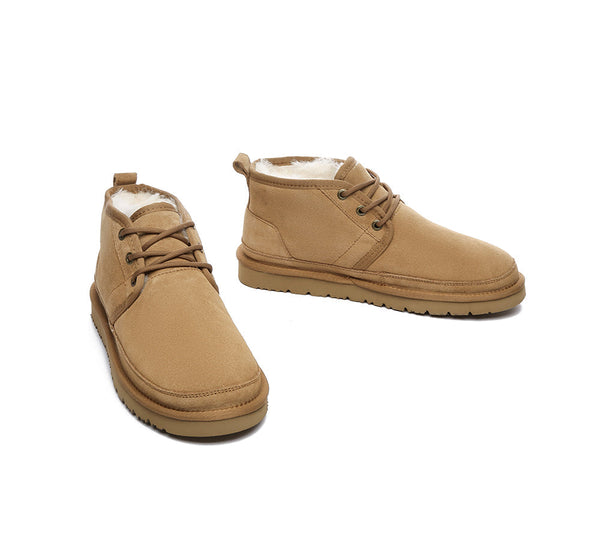 UGG Boots - Australian Shepherd® UGG Boots Men Sheepskin Wool Ankle Lace Up Casual Leonard