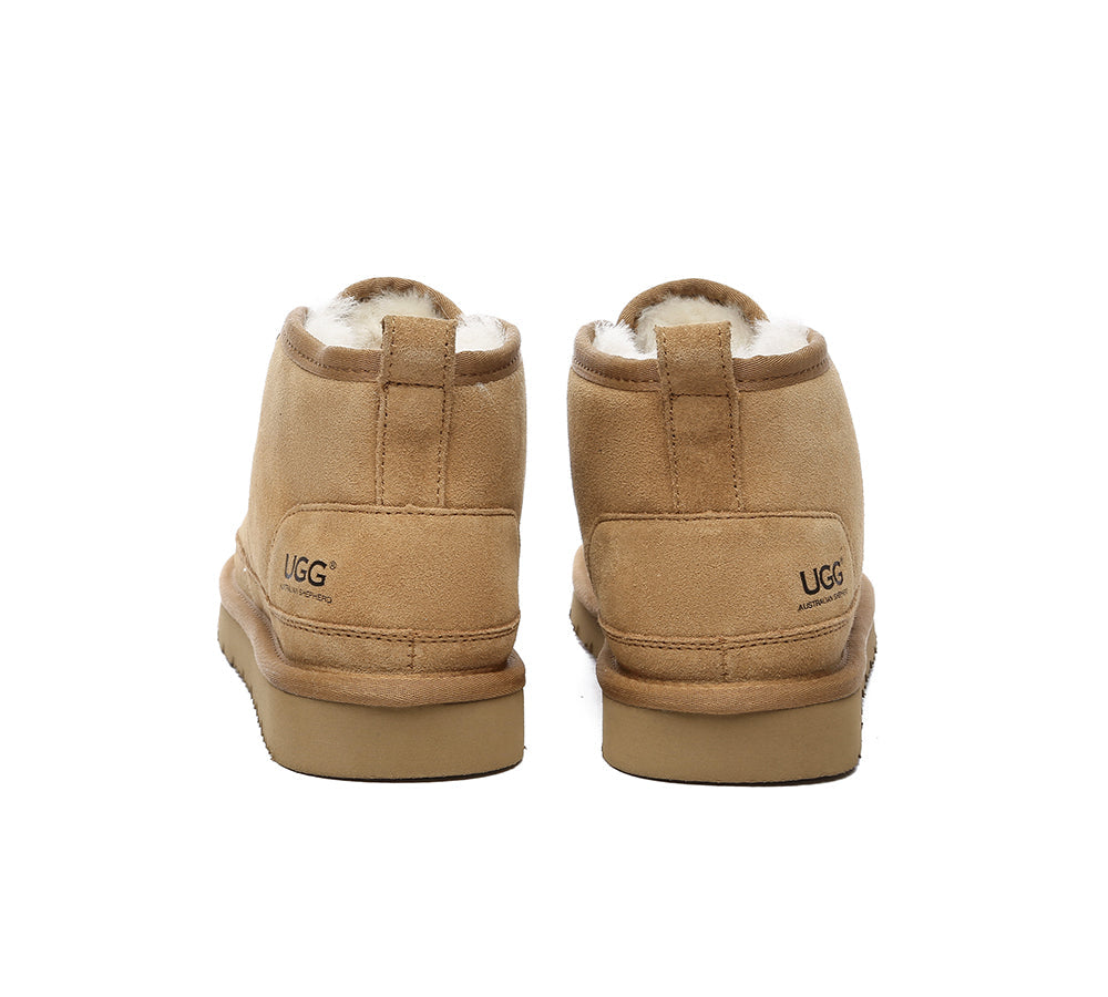 UGG Boots - Australian Shepherd® UGG Boots Men Sheepskin Wool Ankle Lace Up Casual Leonard