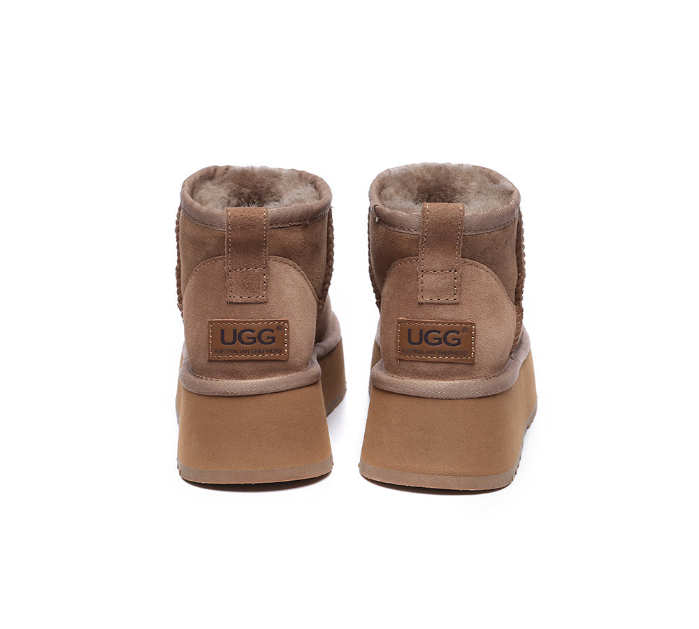 UGG Boots - AUSTRALIAN SHEPHERD® UGG Sheepskin Wool Classic Ankle Boots Ultra Mini Platform