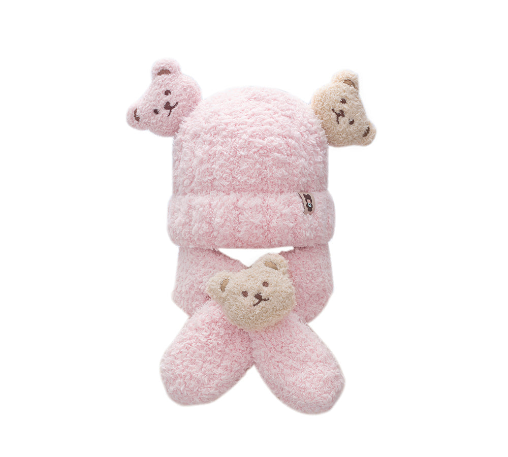 UGG Boots - Baby Booties Gift Set With Shearling Bear Beanie And Scarf