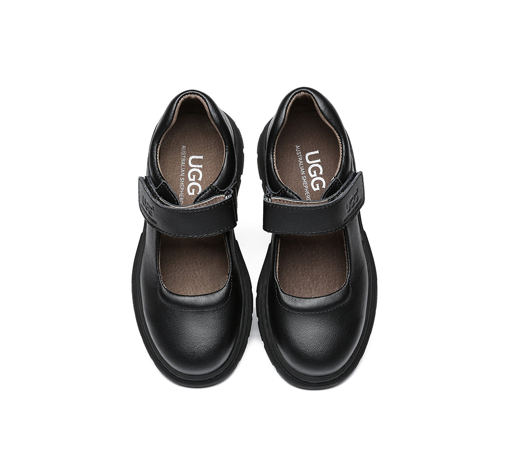 UGG Boots - Chris Kids Leather School Shoes With Removable Insole