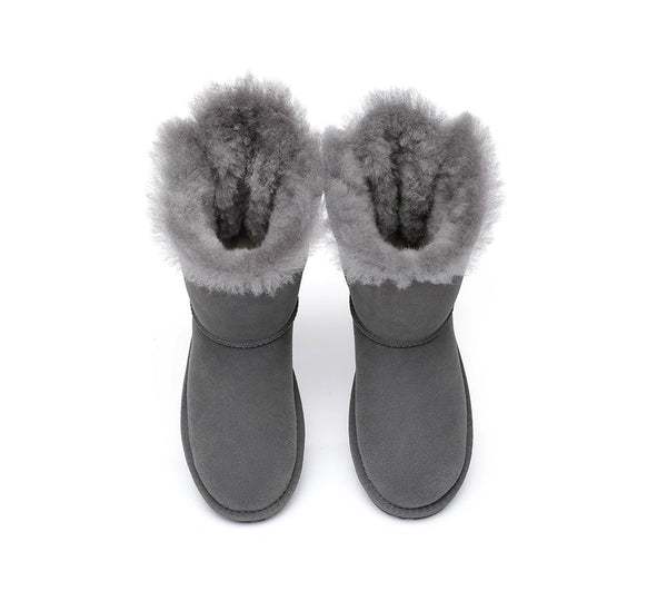 UGG Boots - Double Baily Short Back Bow Sheepskin Women Boots