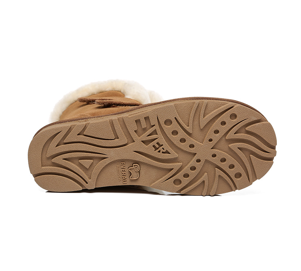UGG Boots - Double Hook And Loop Strap Sheepskin Boots Women Nordic