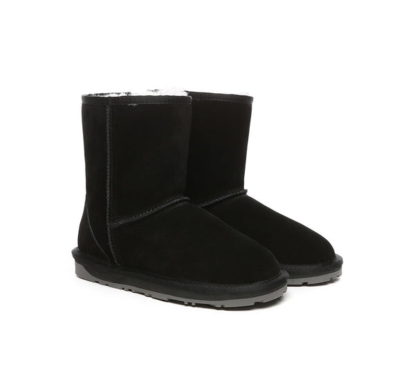 UGG Boots - EVERAU® UGG Sheepskin Wool Mid Calf Boots Short Classic Suede