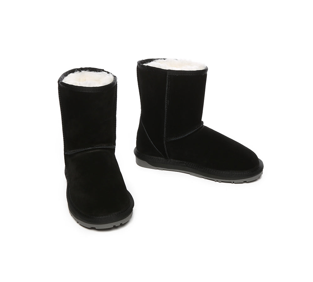 EVERAU® UGG Boots Sheepskin Wool Mid Calf Short Classic Suede Boots ...