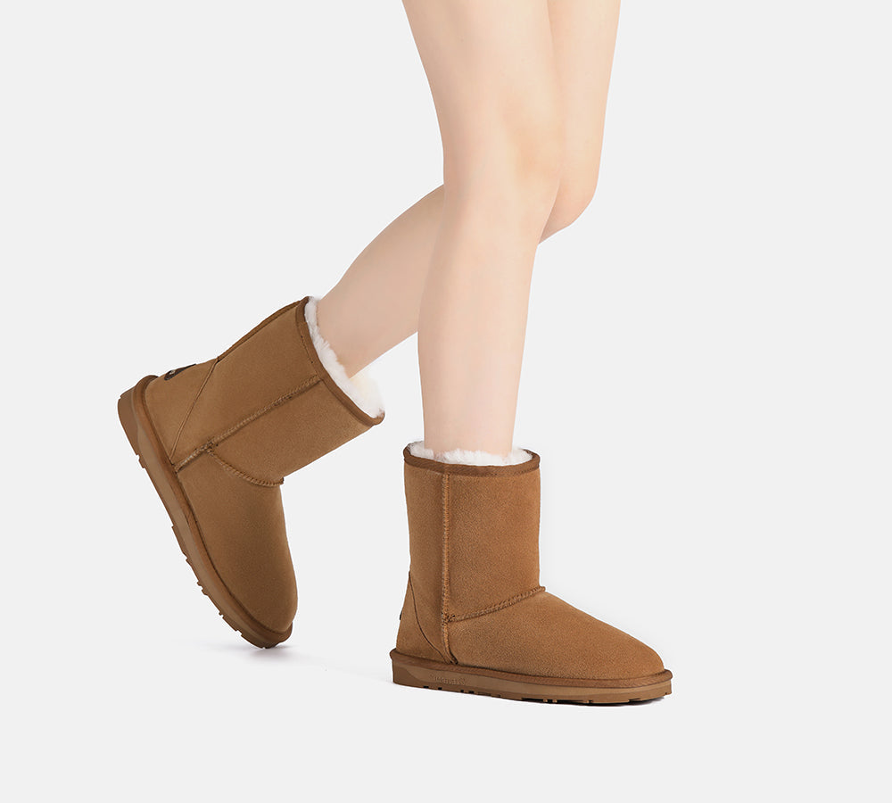 UGG Boots - EVERAU® UGG Sheepskin Wool Mid Calf Boots Short Classic Suede