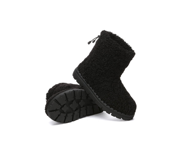 UGG Boots - EVERAU® UGG Sheepskin Wool Plush Adjustable Drawstring Boots Peggy