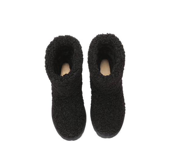 UGG Boots - EVERAU® UGG Sheepskin Wool Plush Adjustable Drawstring Boots Peggy