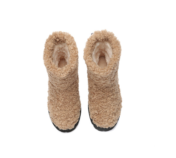 UGG Boots - EVERAU® UGG Sheepskin Wool Plush Adjustable Drawstring Boots Peggy