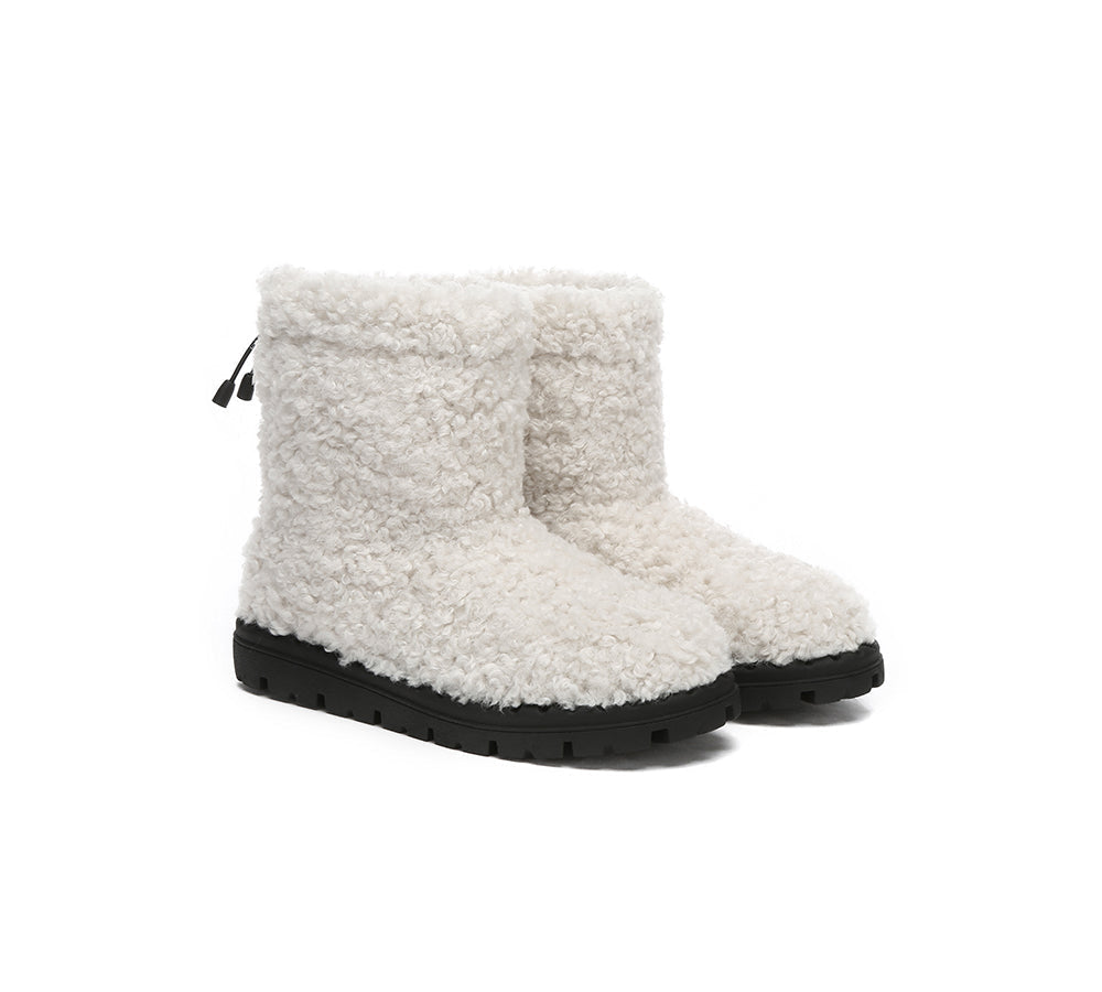 UGG Boots - EVERAU® UGG Sheepskin Wool Plush Adjustable Drawstring Boots Peggy