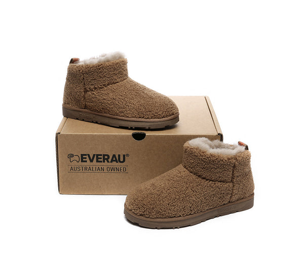 UGG Boots - EVERAU® UGG Sheepskin Wool Plush Ankle Boots Ultra Teddycozy