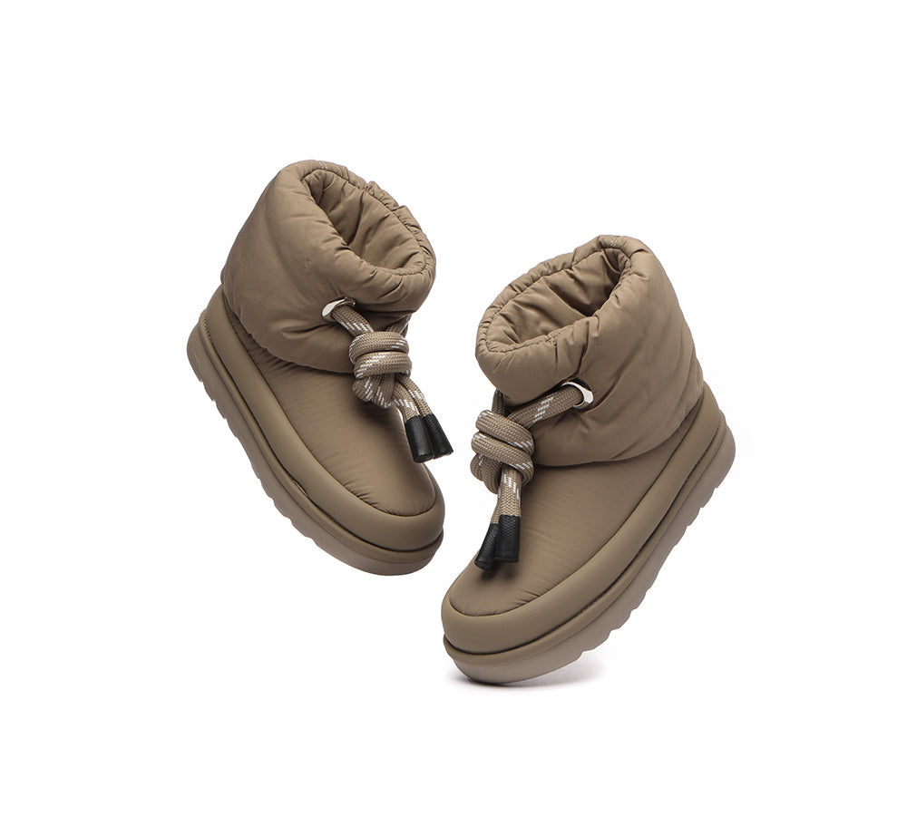 UGG Boots - EVERAU® UGG Sheepskin Wool Waterproof Adjustable Drawstring Ankle Boots Delabra