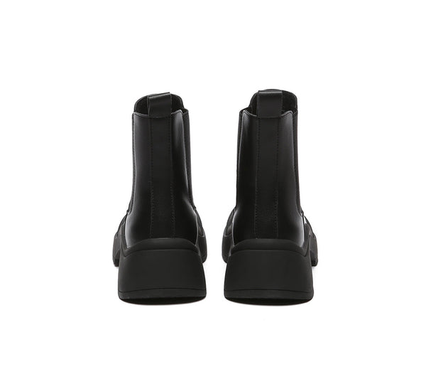 UGG Boots - EVERAU® Women Leather Ankle Chunky Fashion Boots Mindy