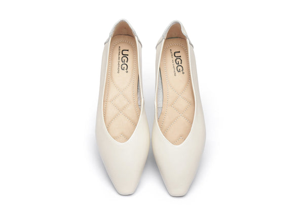 UGG Boots - Everly Leather Pointed Toe Ballet Flats