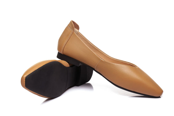 UGG Boots - Everly Leather Pointed Toe Ballet Flats