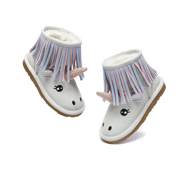 Kid Sheepskin Wool Boots Unicorn Kids Plus Uggoutlet