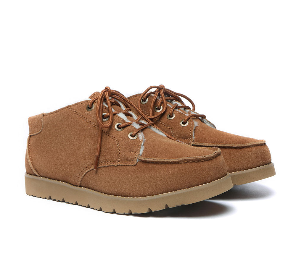 UGG Boots - Lace Up Ankle Sheepskin Casual Men Boots Ryan