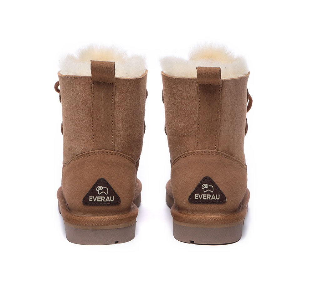 UGG Boots - Lace-up Sheepskin Boots Women Short Stark