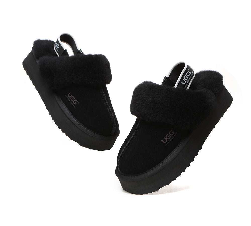 UGG Slippers Women Sheepskin Wool Removable Strap Slingback Slippers M Uggoutlet